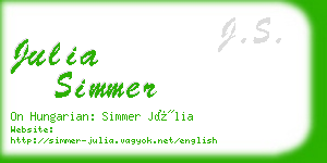 julia simmer business card